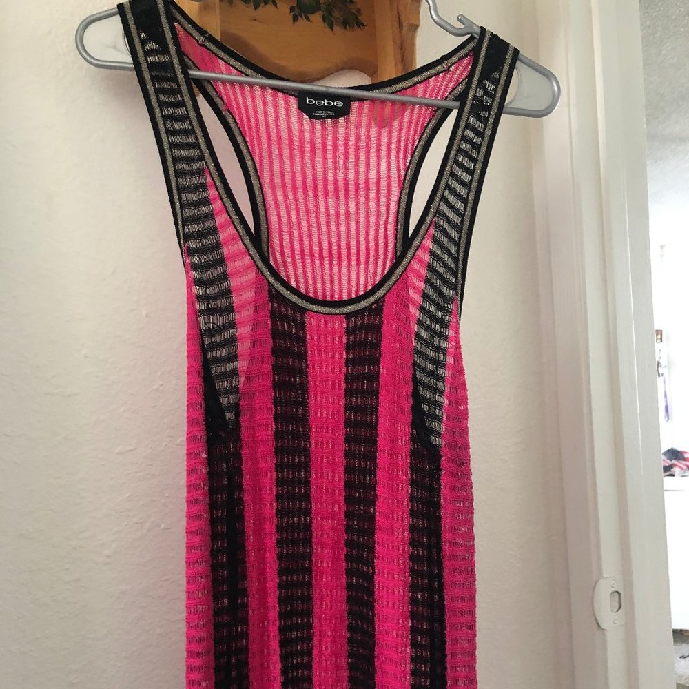 Pink and Black Knit Tank